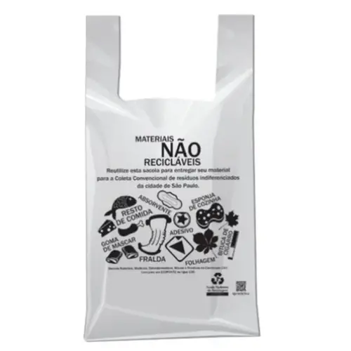 Sacola Plástica Biodegradável Cinza 48x55