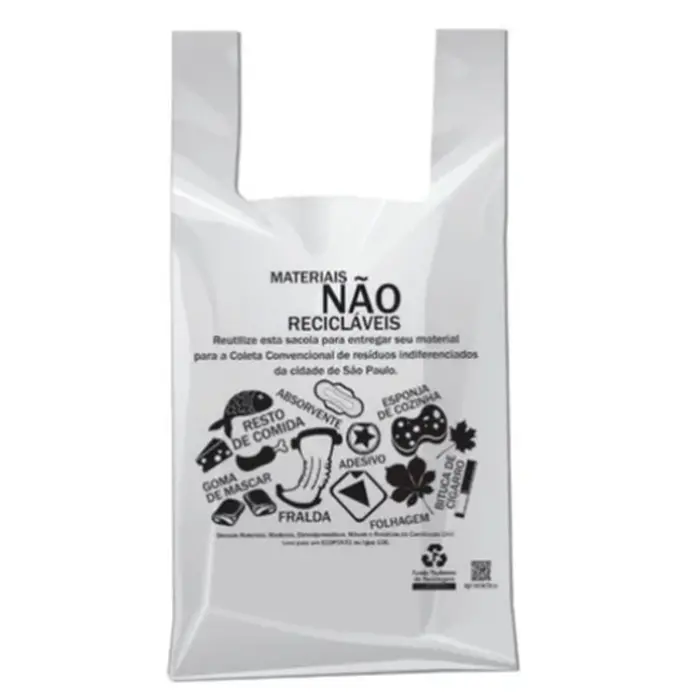 Sacola Plástica Biodegradável Cinza 48x55