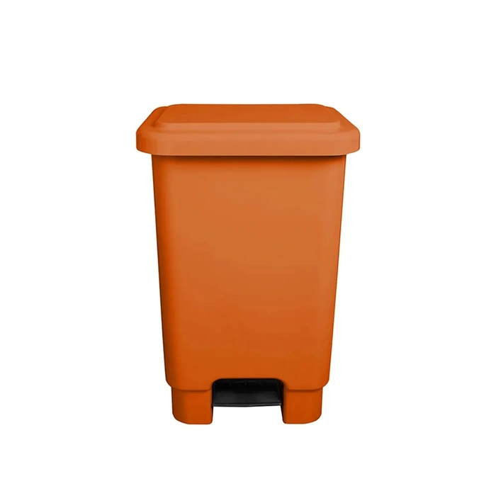 Lixeira Com Pedal  50 Litros  LARANJA