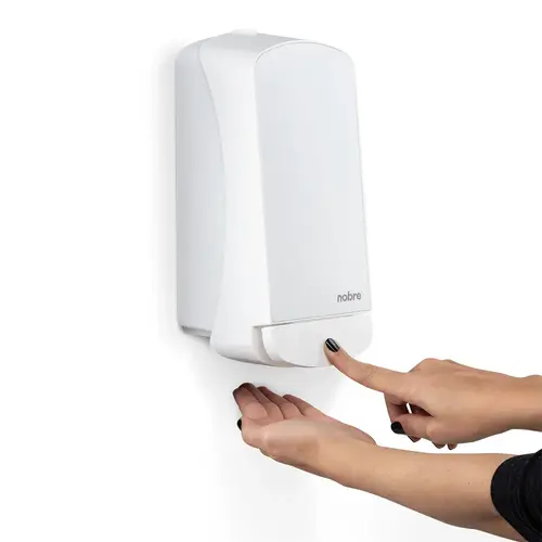 Dispenser p/sabonete liq./álcool gel 800ml (c/ reserv.val. Xpro) Inox Branco - Select Nobre