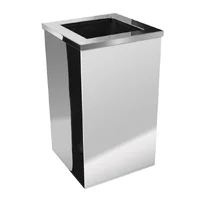 Lixeira Quadrada Com Aro em Aço Inox 50L Binnox - imagem 1