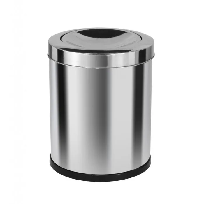 Lixeira Em Aço Inox Com Tampa Meia Esfera 13 L Binnox