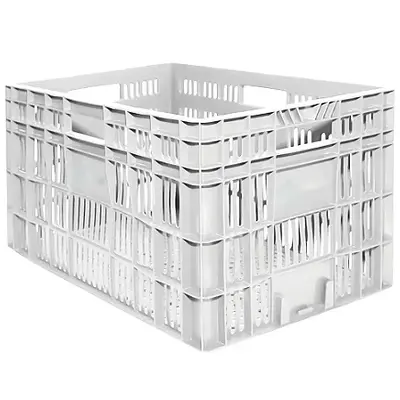 Caixa Plástica Agrícola Vazada - 30kg 60 Litros - BRANCA