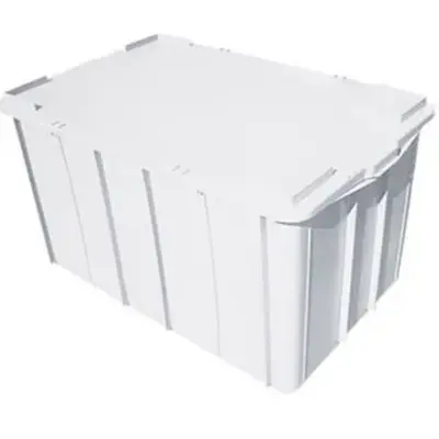 Caixa Organizadora 130 Litros - Com Tampa - Branca