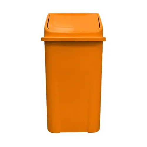 Lixeira Plástica Basculante injetada 100 Litros - LARANJA