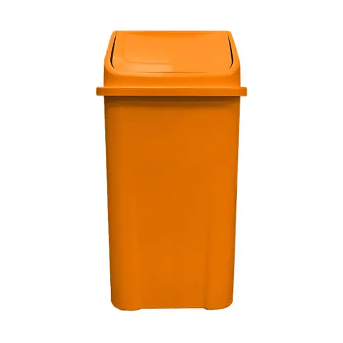 Lixeira Plástica Basculante injetada 100 Litros - LARANJA