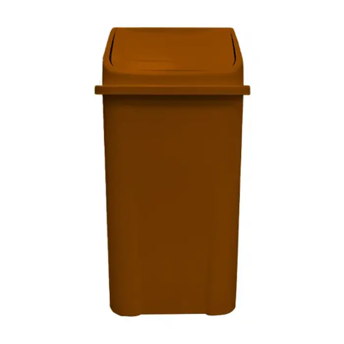 Lixeira Plástica Basculante injetada 100 Litros - MARROM