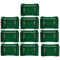 Caixa Plástica Agrícola Vazada - 20 KG 50 litros ( kit 10 un ) - VERDE - imagem 1