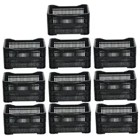 Caixa Plástica Agrícola Vazada - 20 KG 50 litros ( kit 10 un ) - PRETA - imagem 1