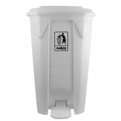 Lixeira Plástica com Pedal 100 Litros Branca – Nobre
