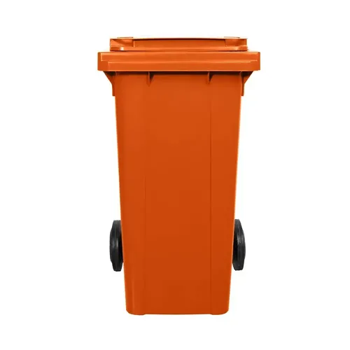 Contêiner de Lixo ou Lixeira Com Rodas 120 Litros Laranja