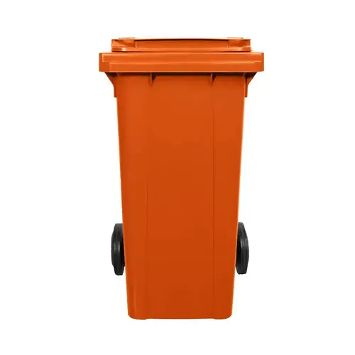 Contêiner de Lixo ou Lixeira Com Rodas 120 Litros Laranja