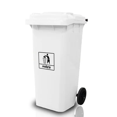 Carro Coletor de lixo Mod. Europeu 120 litros - BRANCO