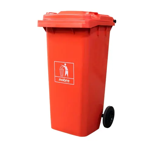 Carro Coletor de lixo Mod. Europeu 120 litros - LARANJA