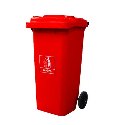 Carro Coletor de lixo Mod. Europeu 120 litros - VERMELHO