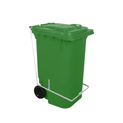 Contentor Plástico 240 Litros Com Pedal Verde