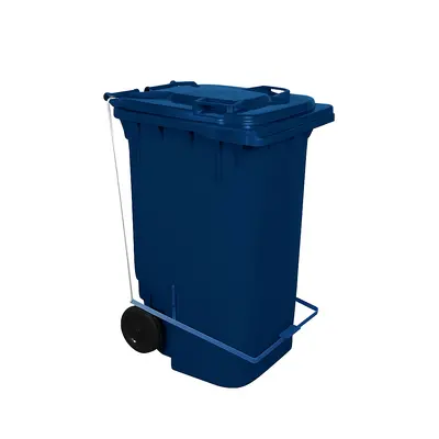 Contêiner de Lixo ou Lixeira 240 Litros Com Pedal Azul