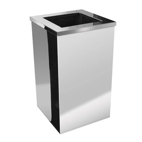 Lixeira Quadrada com Aro em Aço Inox 100 Litros – Binnox