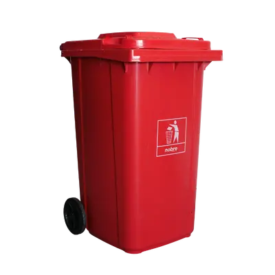 Carro Coletor de lixo Mod. Europeu 240 litros - VERMELHO