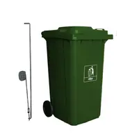 Carro Coletor de lixo Mod. Europeu 240 litros c/ Pedal - VERDE - imagem 1