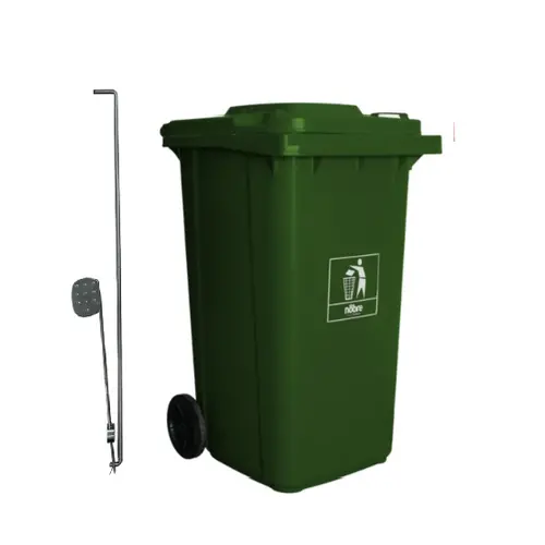 Carro Coletor de lixo Mod. Europeu 240 litros c/ Pedal - VERDE
