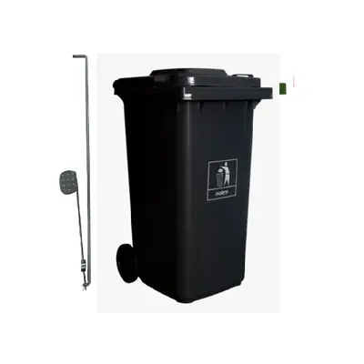 Carro Coletor de lixo Mod. Europeu 240 litros c/ Pedal - PRETO