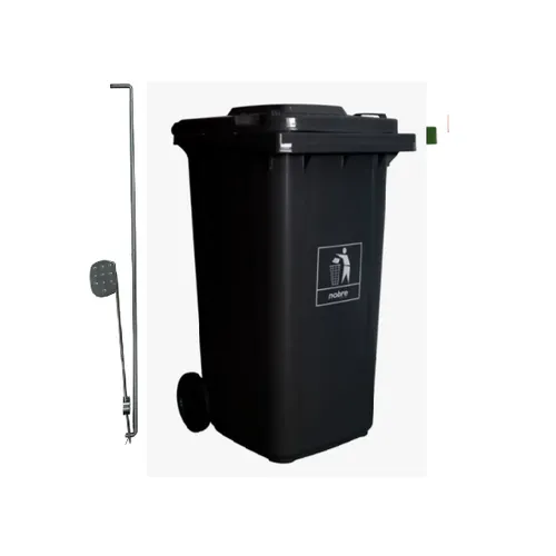 Carro Coletor de lixo Mod. Europeu 240 litros c/ Pedal - PRETO