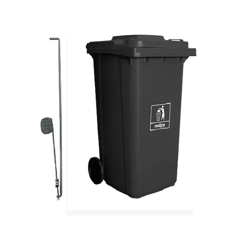Carro Coletor de lixo Mod. Europeu 240 litros c/ Pedal - CINZA