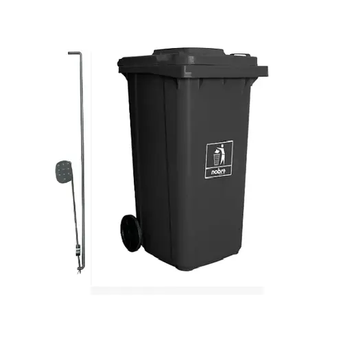 Carro Coletor de lixo Mod. Europeu 240 litros c/ Pedal - CINZA
