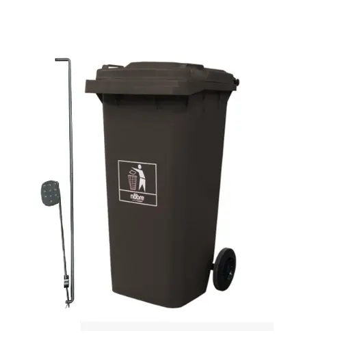 Carro Coletor de lixo Mod. Europeu 120 litros c/ Pedal - CINZA