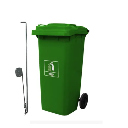 Carro Coletor de lixo Mod. Europeu 120 litros c/ Pedal - VERDE