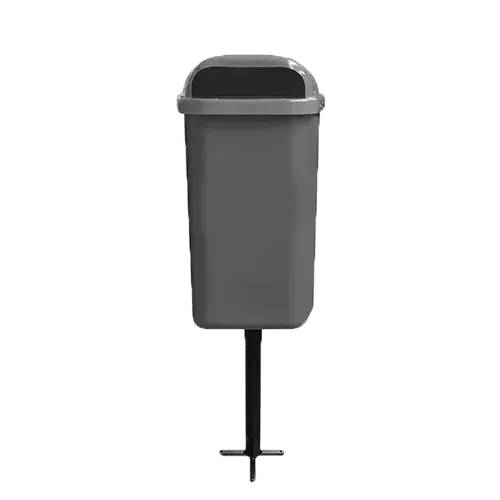 Lixeira Papeleira Gruplast Com Poste 50 Litros Cor: CINZA  