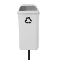 Lixeira Papeleira Gruplast Com Poste 50 Litros Cor: BRANCO - imagem 1
