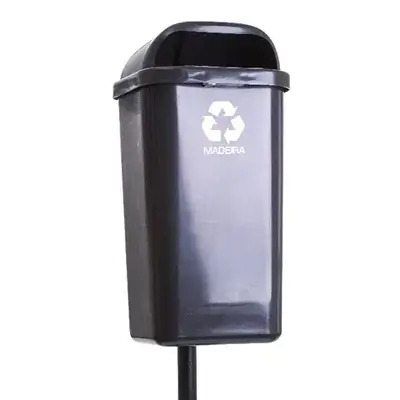 Lixeira Papeleira Gruplast Com Poste 50 Litros Cor: PRETO 