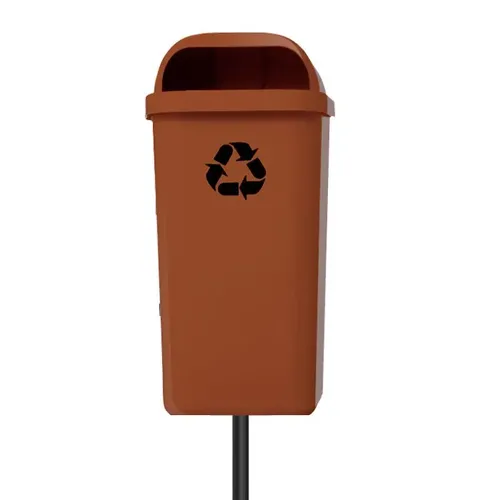Lixeira Papeleira Com Poste 50 Litros Marrom