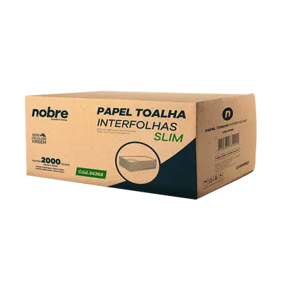 Papel Toalha Interfolhas Slim - 20x20 cm - c/ 2.000 folhas - Nobre