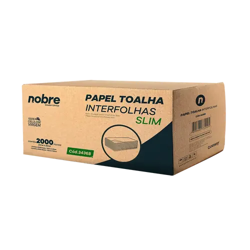Papel Toalha Interfolhas Slim - 20x20 cm - c/ 2.000 folhas - Nobre