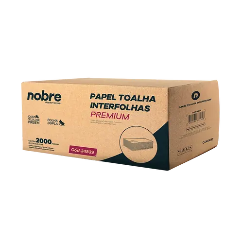 Papel Toalha Interfolhas Premium - 22,5x20,5 cm - c/ 2.000 folhas - Nobre