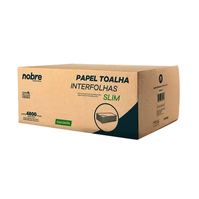 Papel Toalha Interfolhas Slim - 20x23 cm - com 4.800 folhas - Nobre