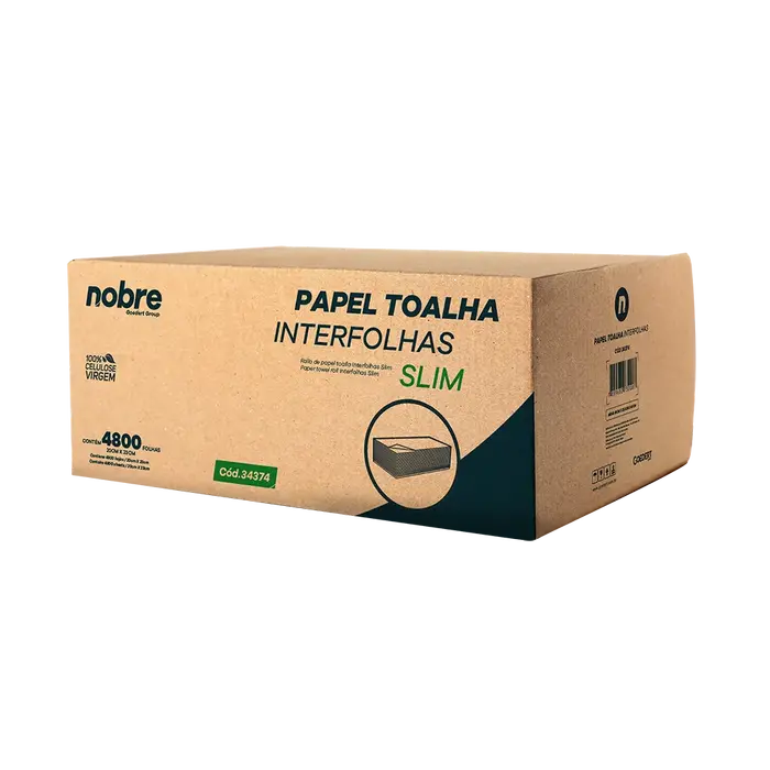 Papel Toalha Interfolhas Slim - 20x23 cm - com 4.800 folhas - Nobre