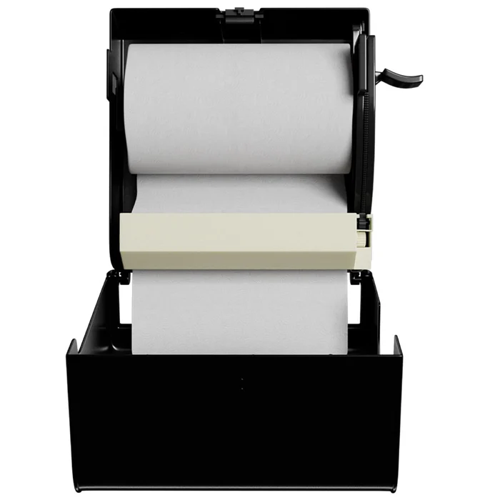 Dispenser c/ Alavanca - p/ Papel Toalha Bobina - Preto- Nobre