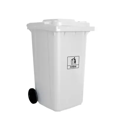 Coletora Plástica 240 Litros c/ rodas (mod. europeu) Nobre - Branca