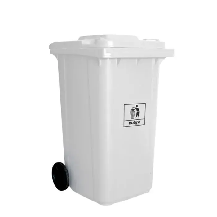 Coletora Plástica 240 Litros c/ rodas (mod. europeu) Nobre - Branca
