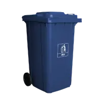 Coletora Plástica 240 Litros c/ rodas (mod. europeu) Nobre - Azul - imagem 1