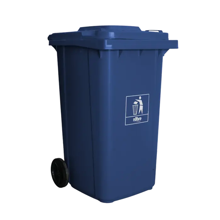 Coletora Plástica 240 Litros c/ rodas (mod. europeu) Nobre - Azul