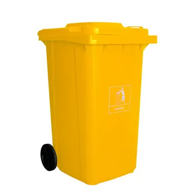 Coletora Plástica 240 Litros c/ rodas (mod. europeu) Nobre - Amarelo
