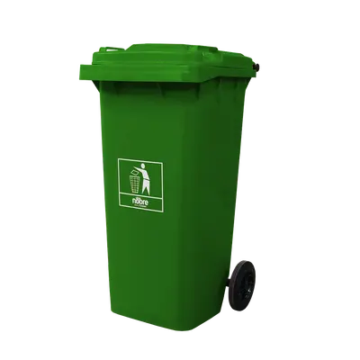 Coletora Plástica c/ Rodas - 120l - Mod. Europeu - Nobre - VERDE