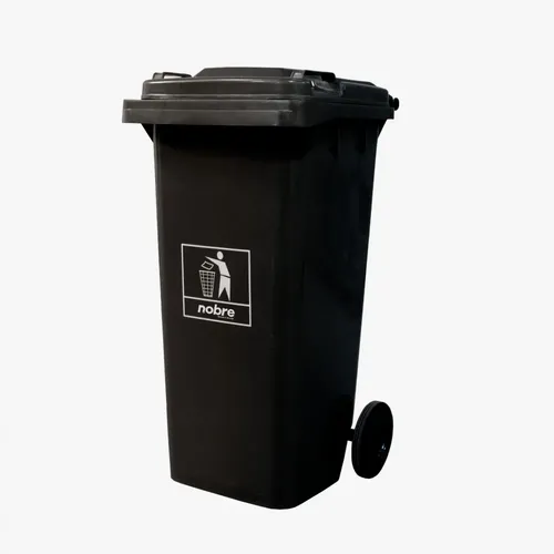 Coletora Plástica c/ Rodas - 120l - Mod. Europeu - Nobre - PRETO