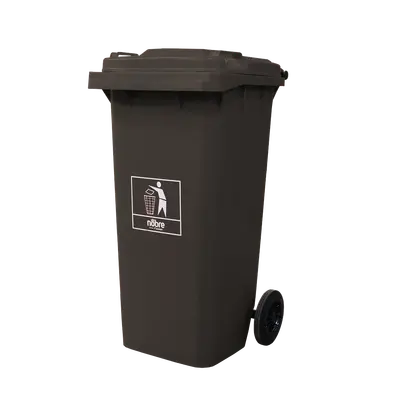 Coletora Plástica c/ Rodas - 120l - Mod. Europeu - Nobre - CINZA