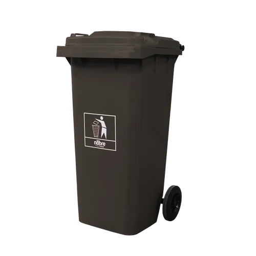 Coletora Plástica c/ Rodas - 120l - Mod. Europeu - Nobre - CINZA